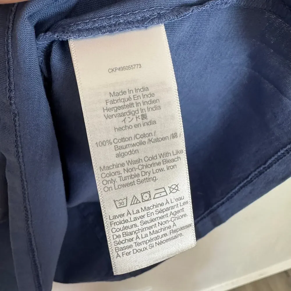 Madewell Essential Slim Tee WMNS XL Delphinium Blue Lightweight Cotton Crewneck